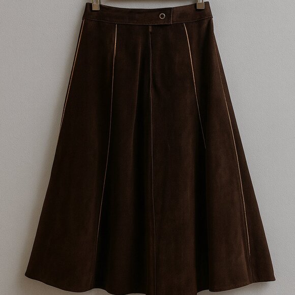 Vintage 100% Suede Leather Western Wear Cowboy Skirt Set - Picture 4 of 8